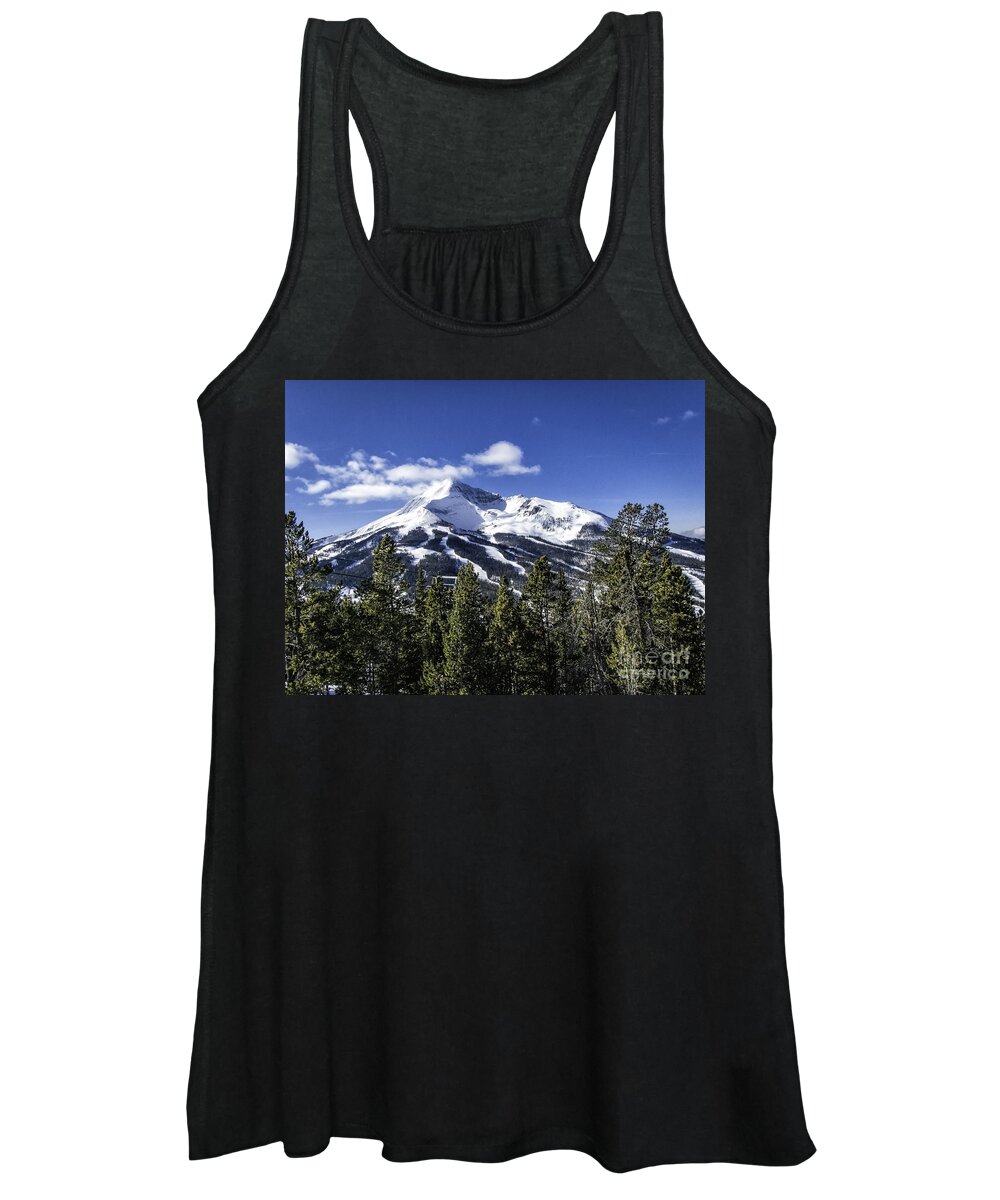 Big Sky Women's Tank Top featuring the photograph Lone Mountain #1 by Timothy Hacker