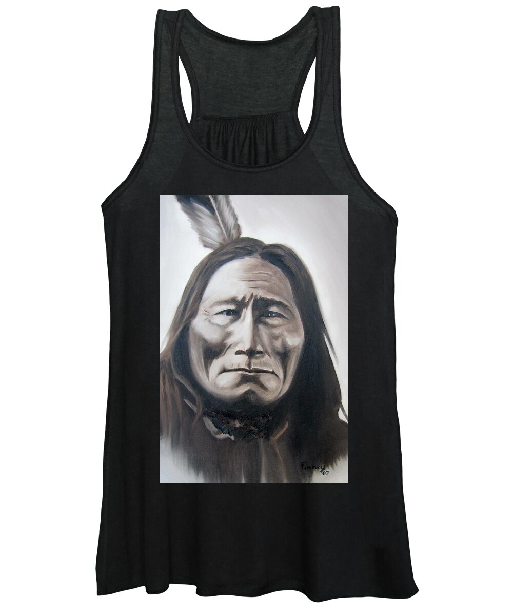 Long Bear Women's Tank Top featuring the painting Long Bear #1 by Michael TMAD Finney