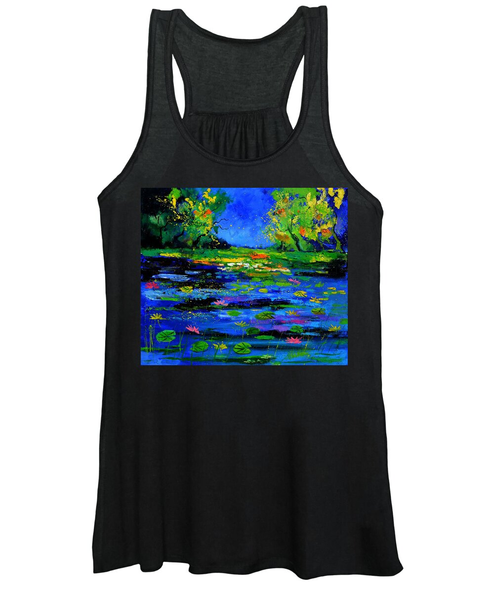 Landscape Women's Tank Top featuring the painting Magic pond 765170 #2 by Pol Ledent