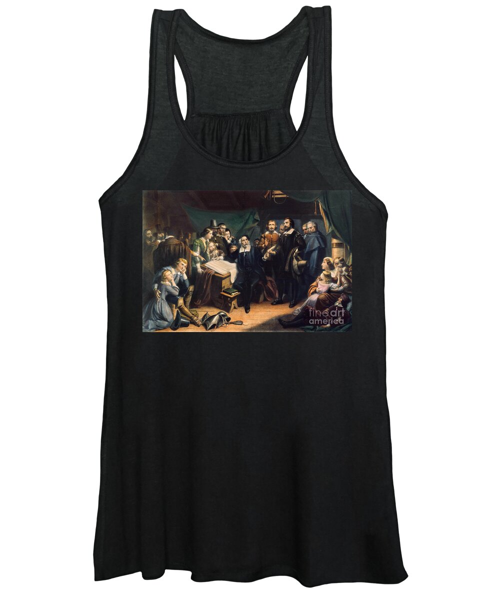 1620 Women's Tank Top featuring the drawing Mayflower Compact, 1620 #2 by Granger