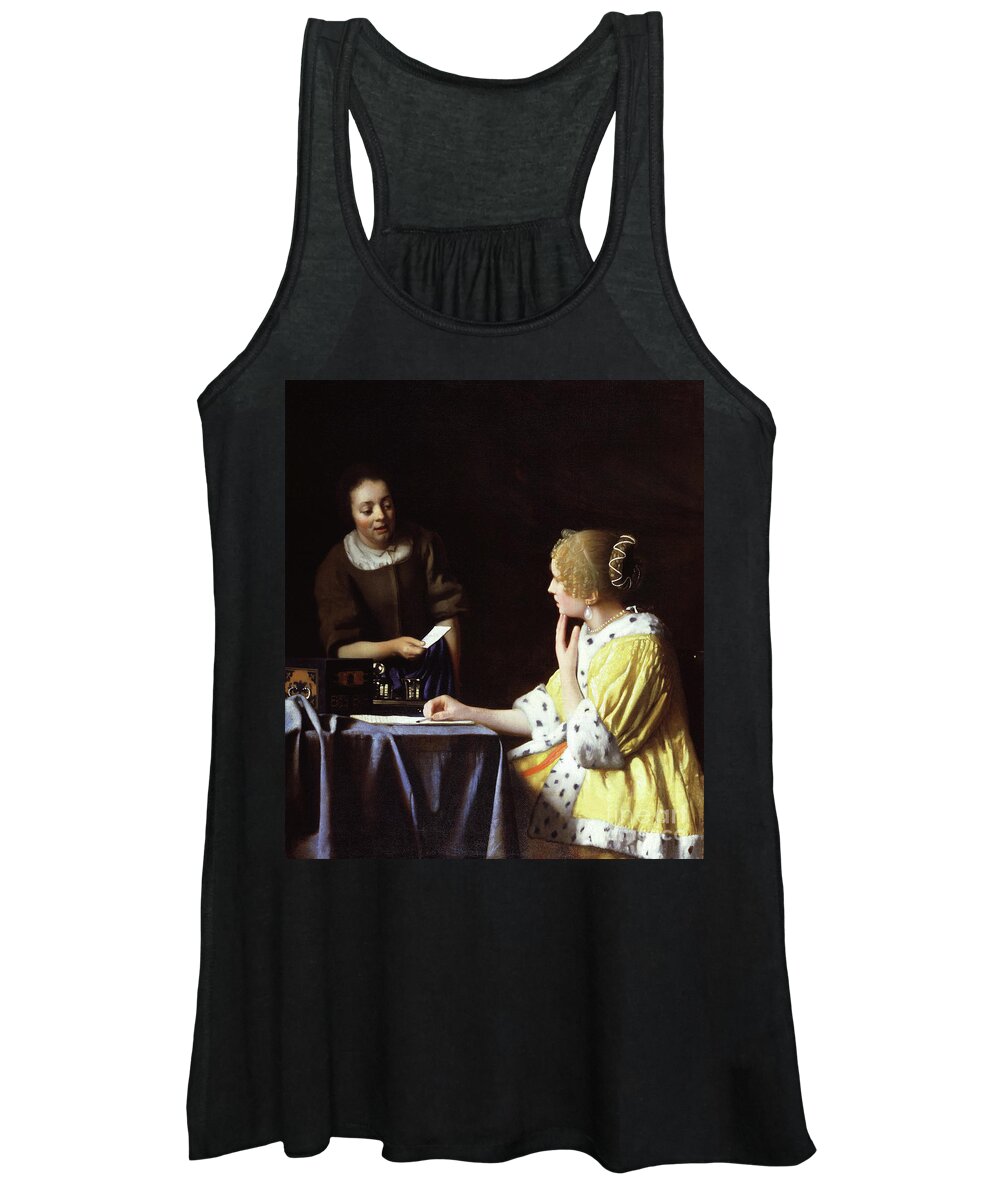 Vermeer Women's Tank Top featuring the painting Mistress and Maid by Jan Vermeer