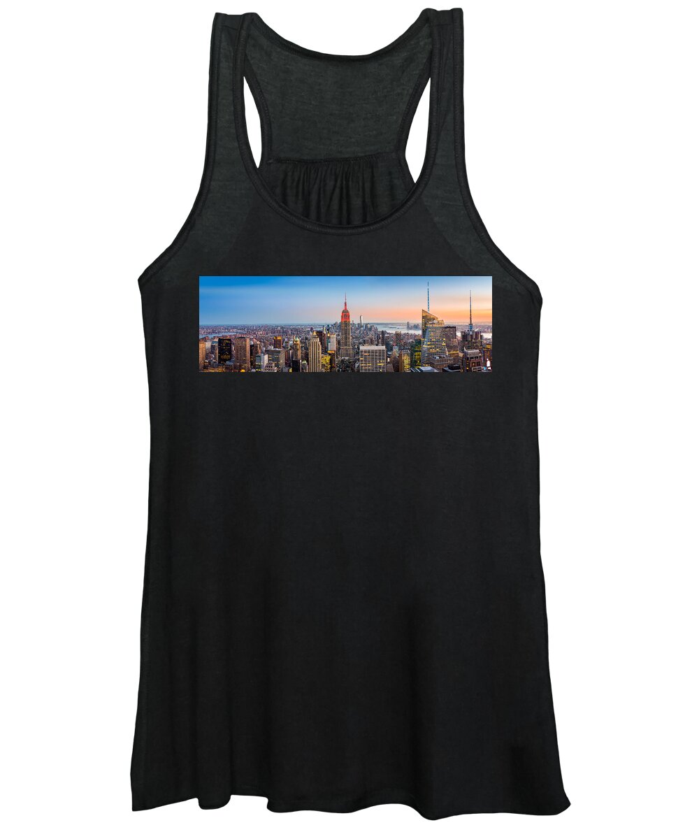 Aerial Women's Tank Top featuring the photograph New York skyline panorama #1 by Mihai Andritoiu