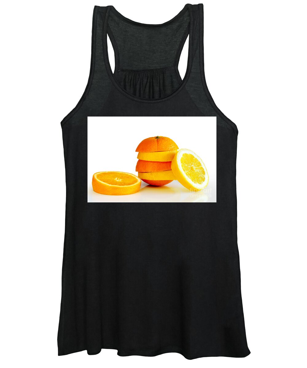 Background Women's Tank Top featuring the photograph Oranje Lemon #1 by Carlos Caetano