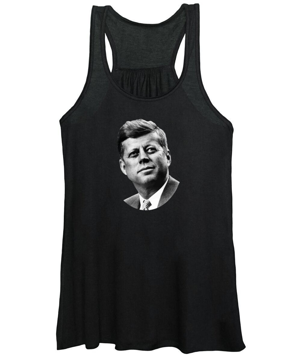 Jfk Women's Tank Top featuring the painting President Kennedy by War Is Hell Store