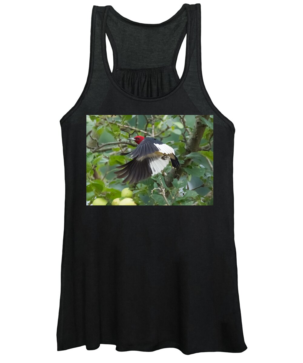 Red Headed Woodpecker Women's Tank Top featuring the photograph Red-Headed Woodpecker #1 by Holden The Moment