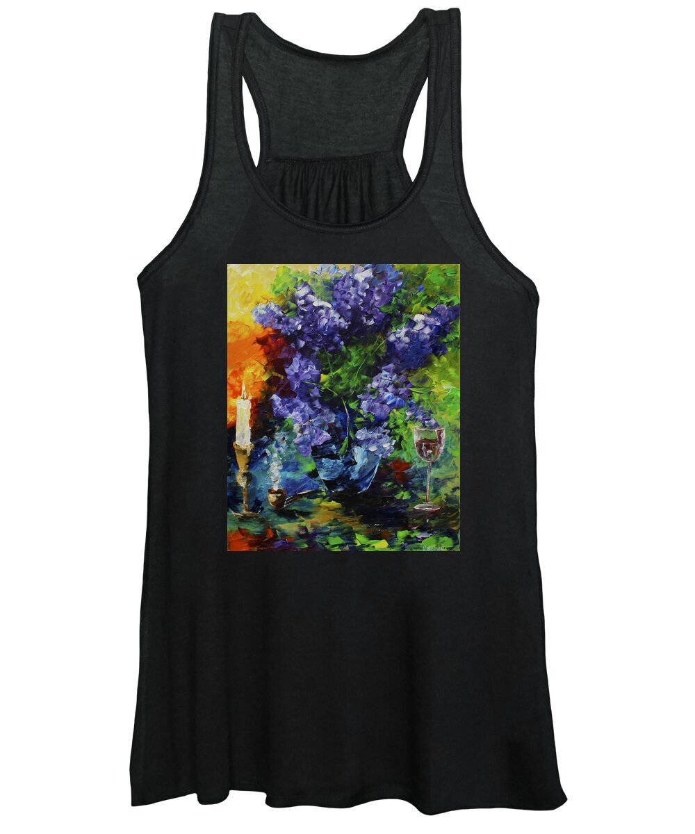 Palette Knife Paintings Women's Tank Top featuring the painting Lilacs by Kevin Brown