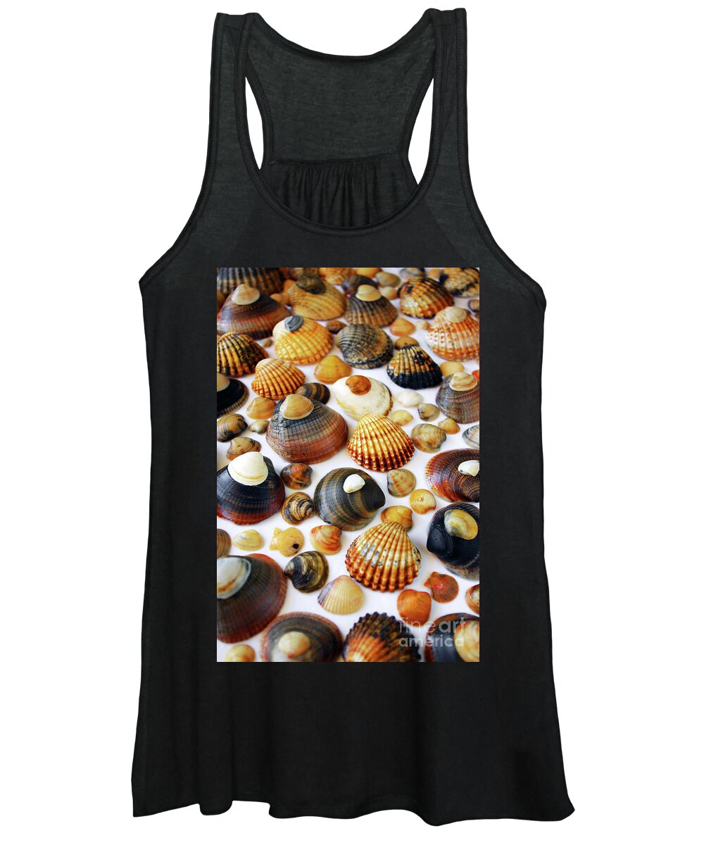 Aquatic Women's Tank Top featuring the photograph Shell Background #1 by Carlos Caetano