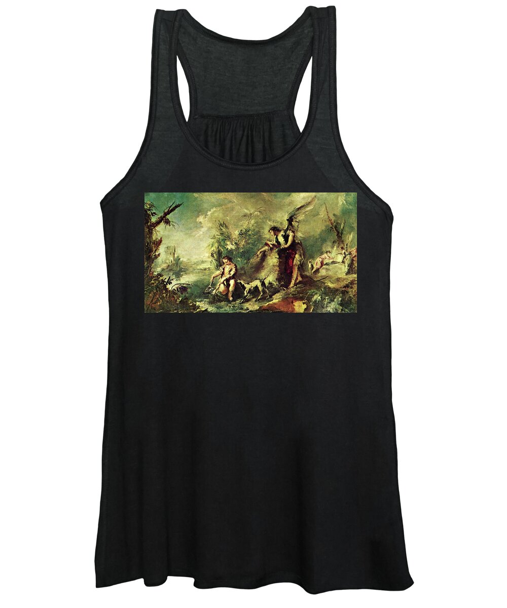 Tobias Women's Tank Top featuring the painting Tobias Fishing by Troy Caperton