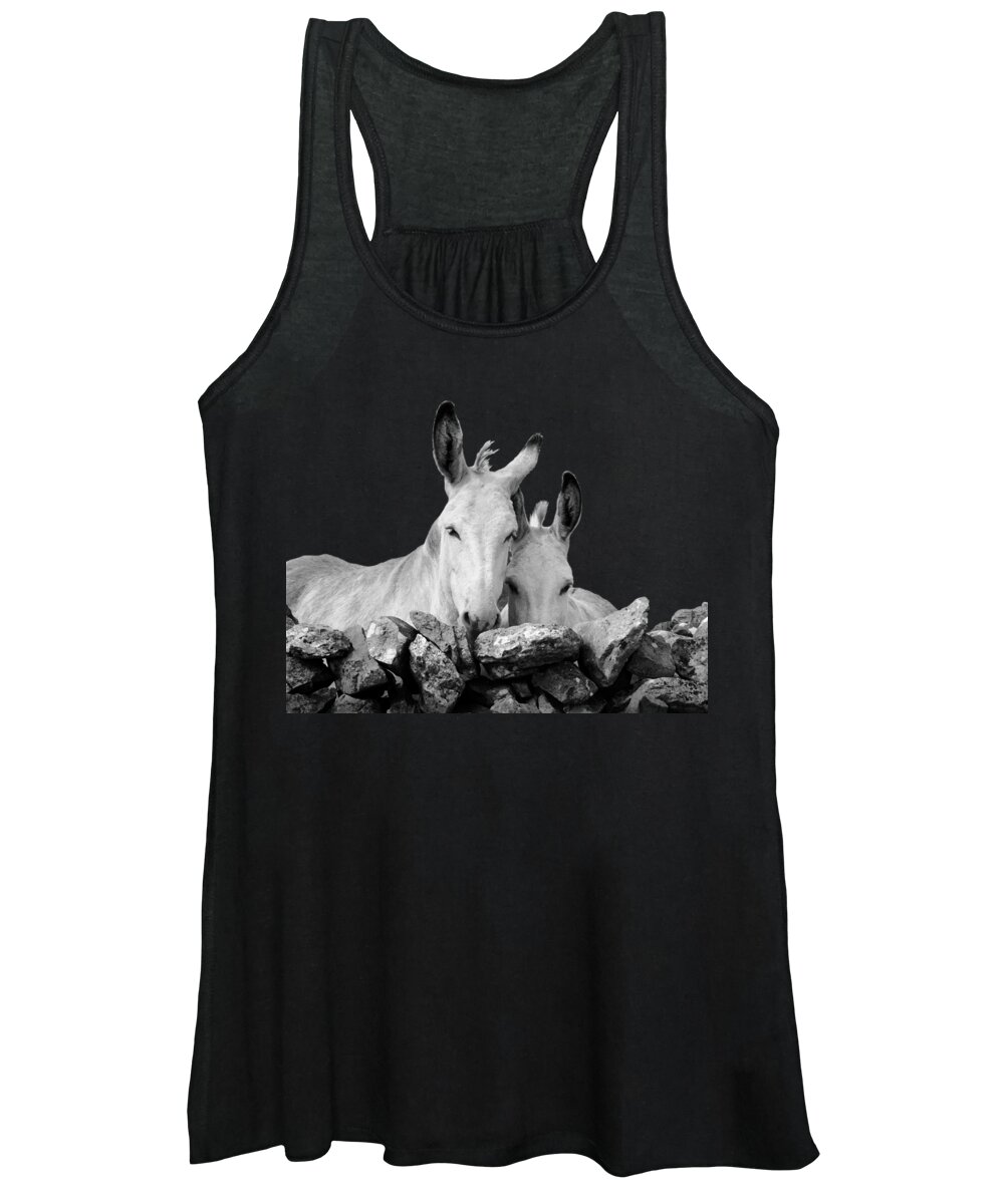 Donkey Women's Tank Top featuring the photograph Two white Irish donkeys #1 by RicardMN Photography