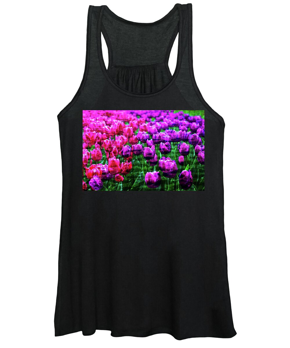 Texture Women's Tank Top featuring the photograph Texture Flowers #13 by Prince Andre Faubert