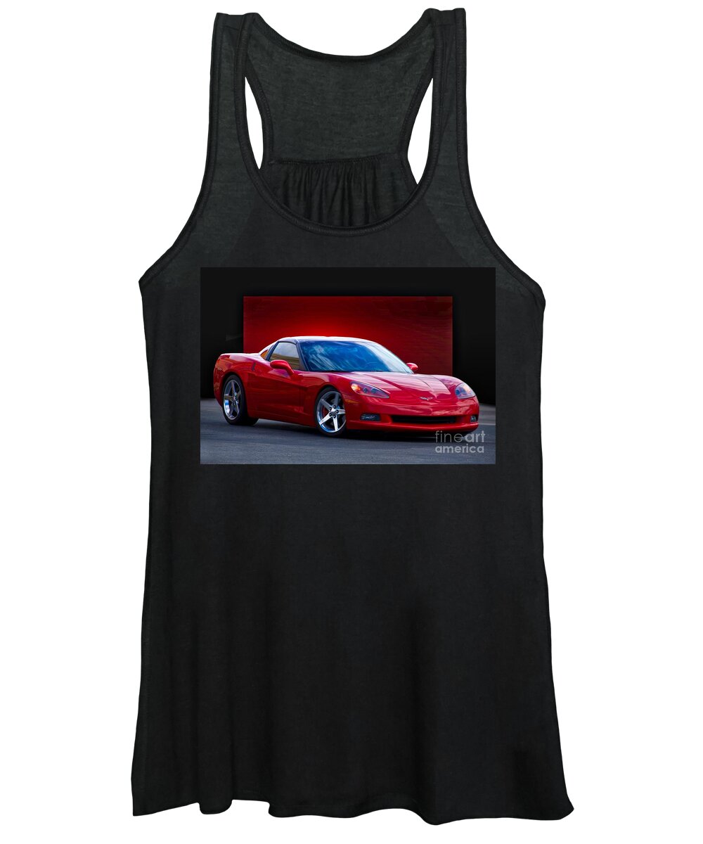 Auto Women's Tank Top featuring the photograph 2005 Corvette C6 Coupe by Dave Koontz