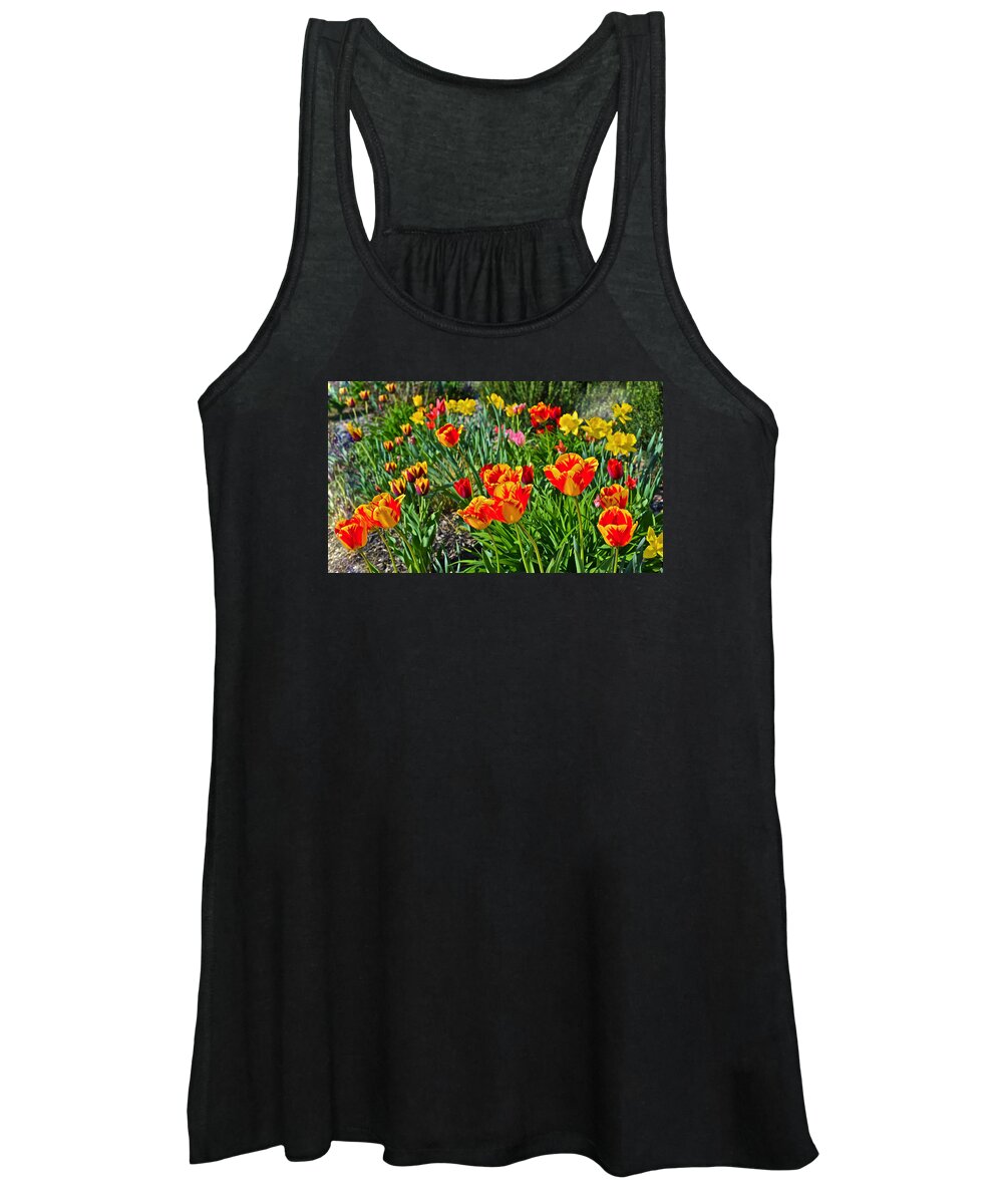 Tulips Women's Tank Top featuring the photograph 2015 Acewood Tulips 1 by Janis Senungetuk
