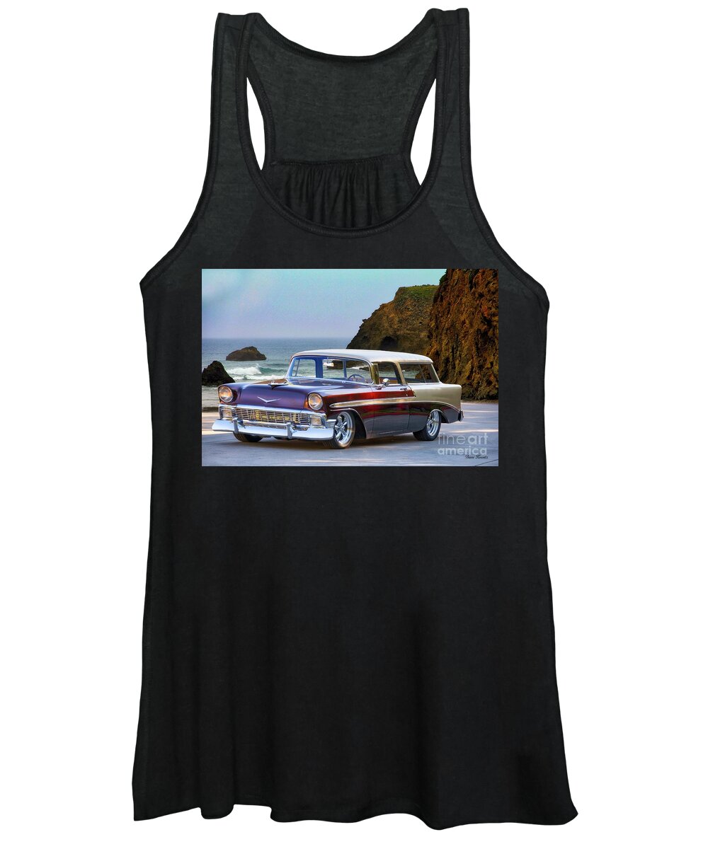 Auto Women's Tank Top featuring the photograph 1956 Chevrolet Nomad Wagon #3 by Dave Koontz