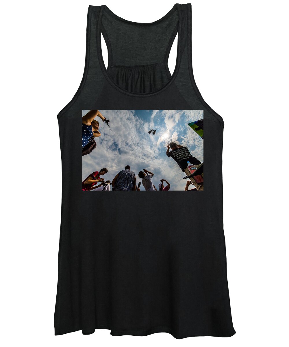 Blue Angels Women's Tank Top featuring the photograph Blue Angels Acrobat Show #3 by Hisao Mogi