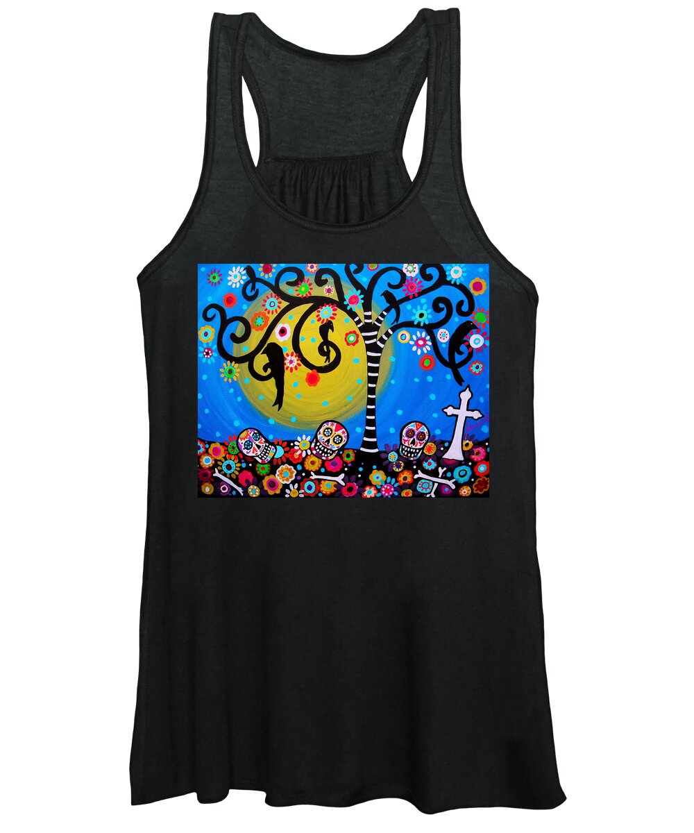 Day Of The Dead Women's Tank Top featuring the painting Day Of The Dead #3 by Pristine Cartera Turkus