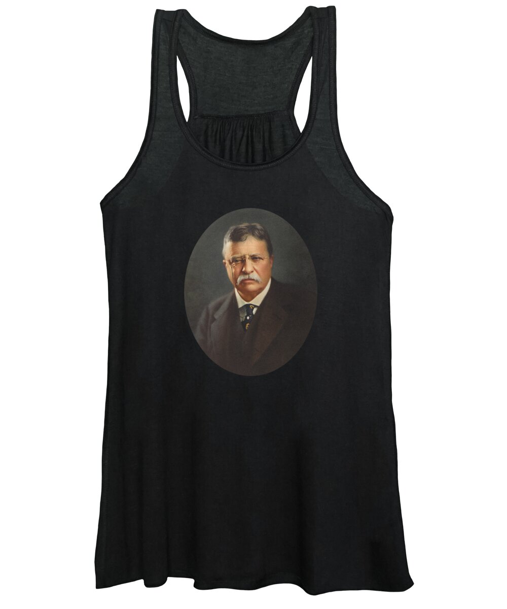 Teddy Roosevelt Women's Tank Top featuring the painting President Theodore Roosevelt by War Is Hell Store