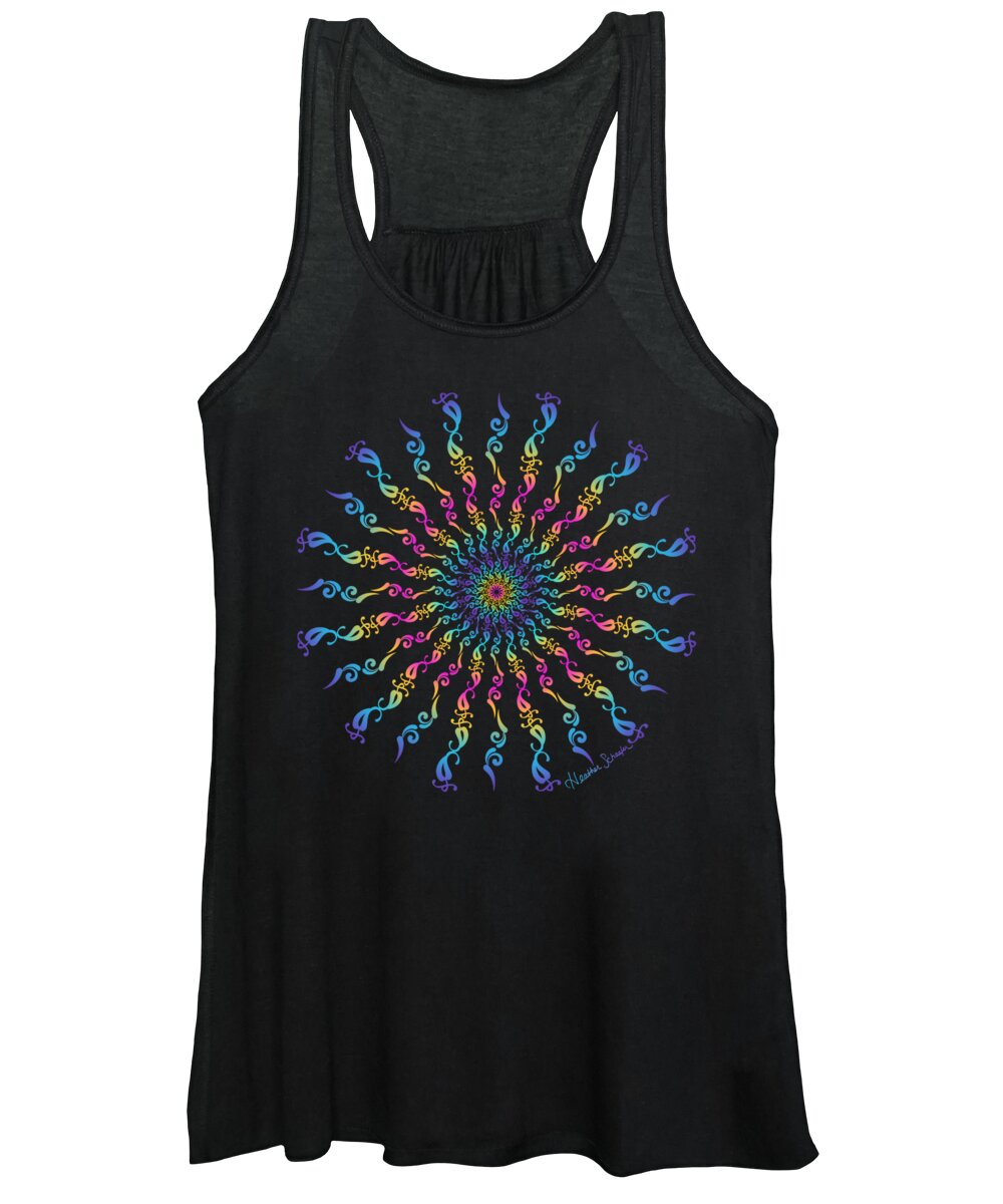 Spiral Women's Tank Top featuring the digital art 30 Degrees of Separation by Heather Schaefer