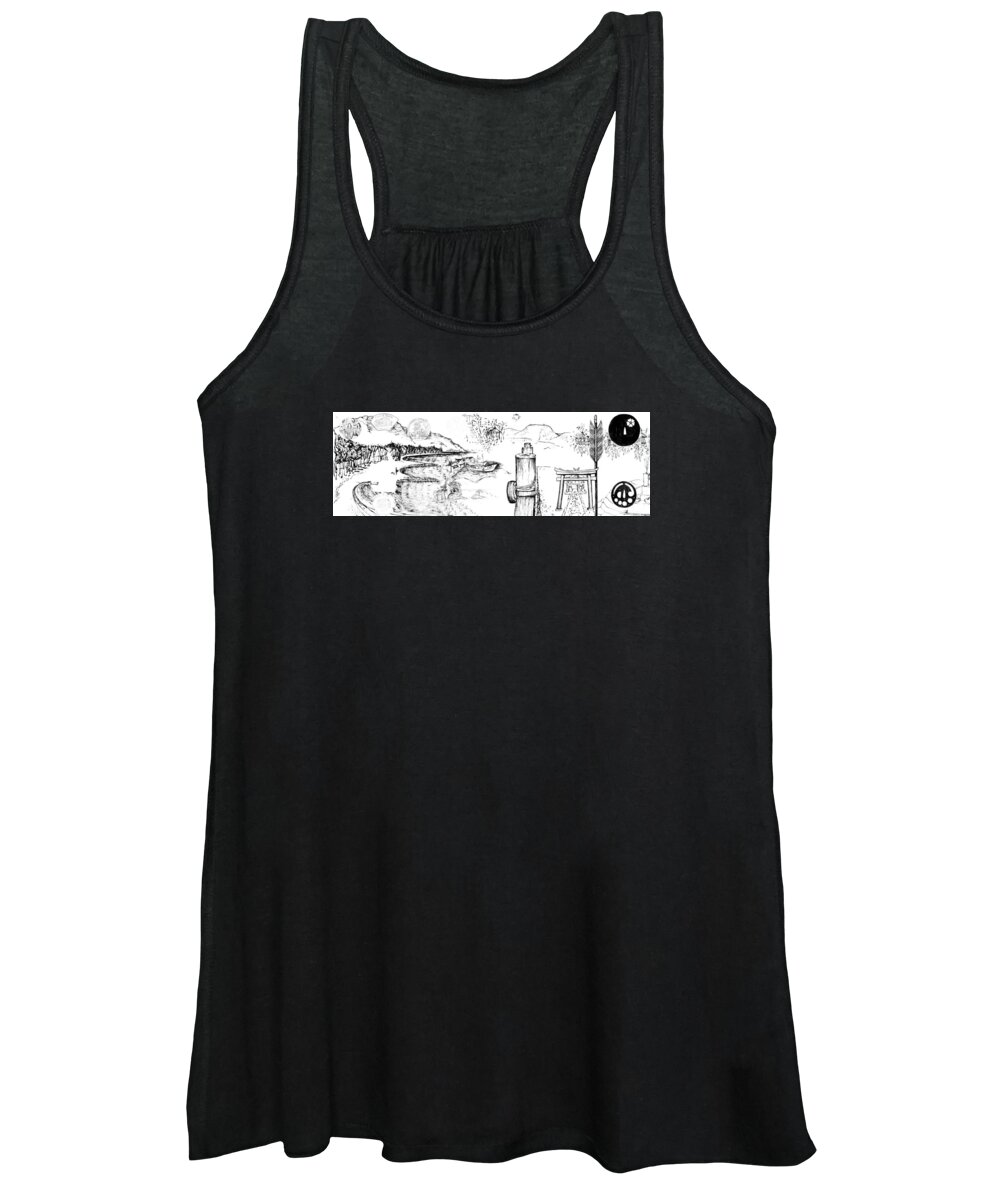 Sustainability Women's Tank Top featuring the drawing 5.26.Japan-6-detail-a by Charlie Szoradi