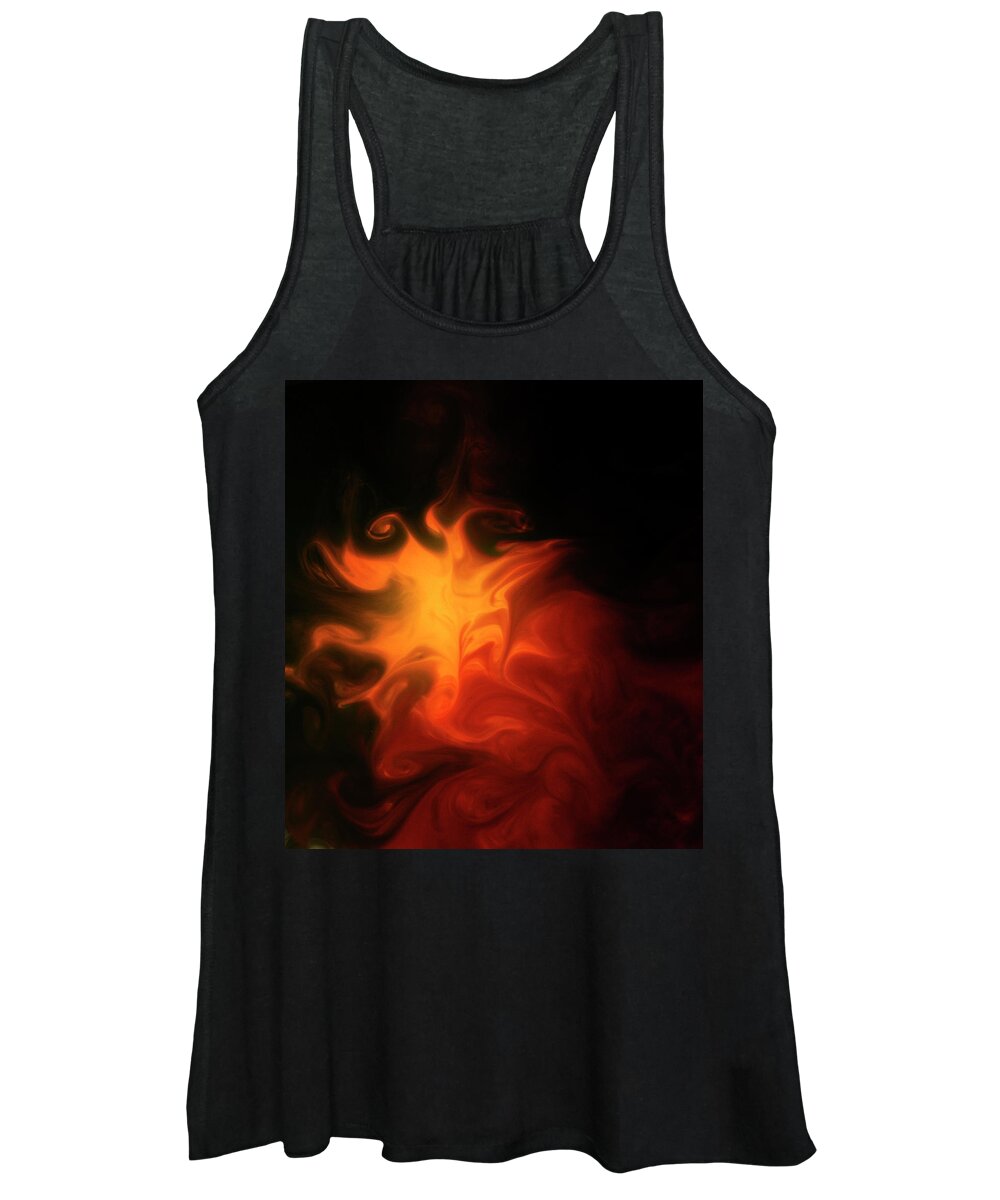 Ephemeral Art Women's Tank Top featuring the painting A Burning Passion by Rein Nomm