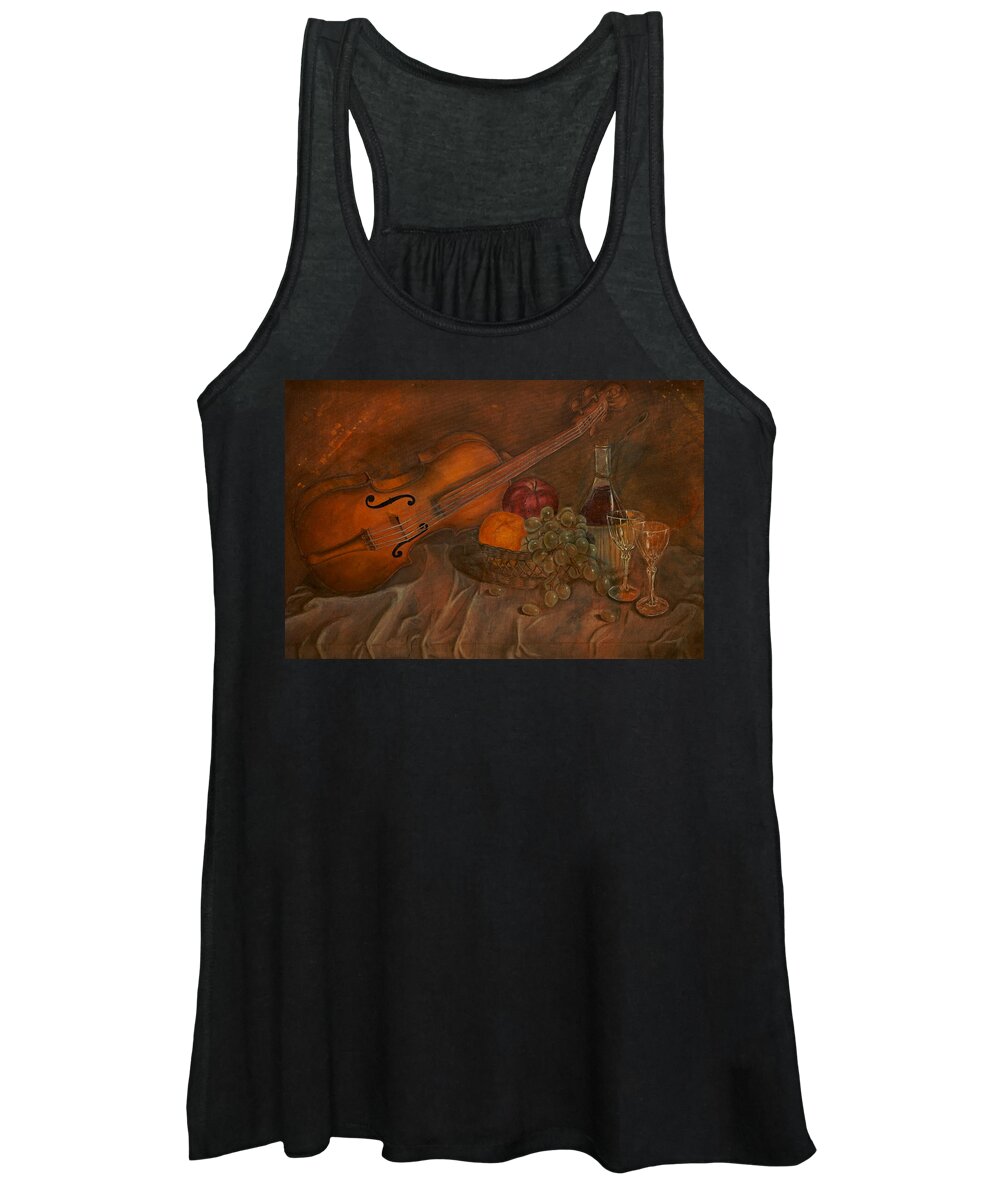Violin Women's Tank Top featuring the painting A Night of Love by Giorgio Tuscani