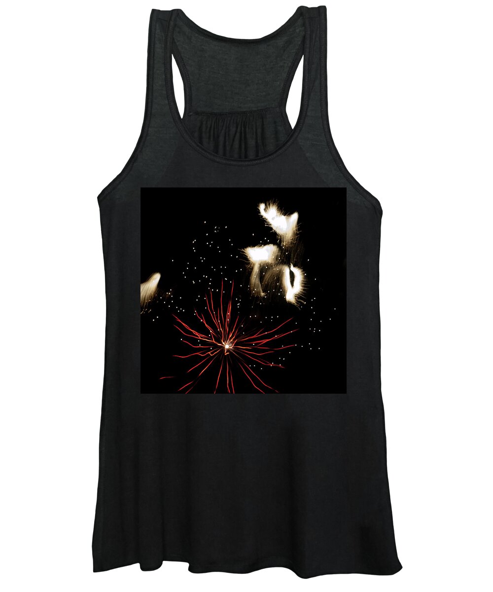 Fireworks Women's Tank Top featuring the photograph Abstract Fireworks iii by Helen Jackson