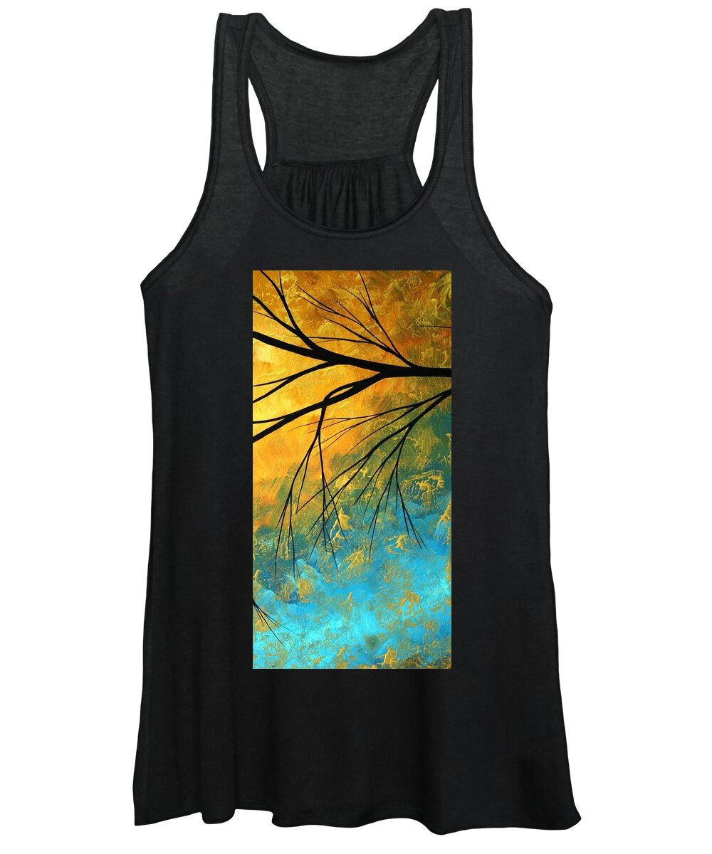 Abstract Women's Tank Top featuring the painting Abstract Landscape Art PASSING BEAUTY 2 of 5 by Megan Aroon