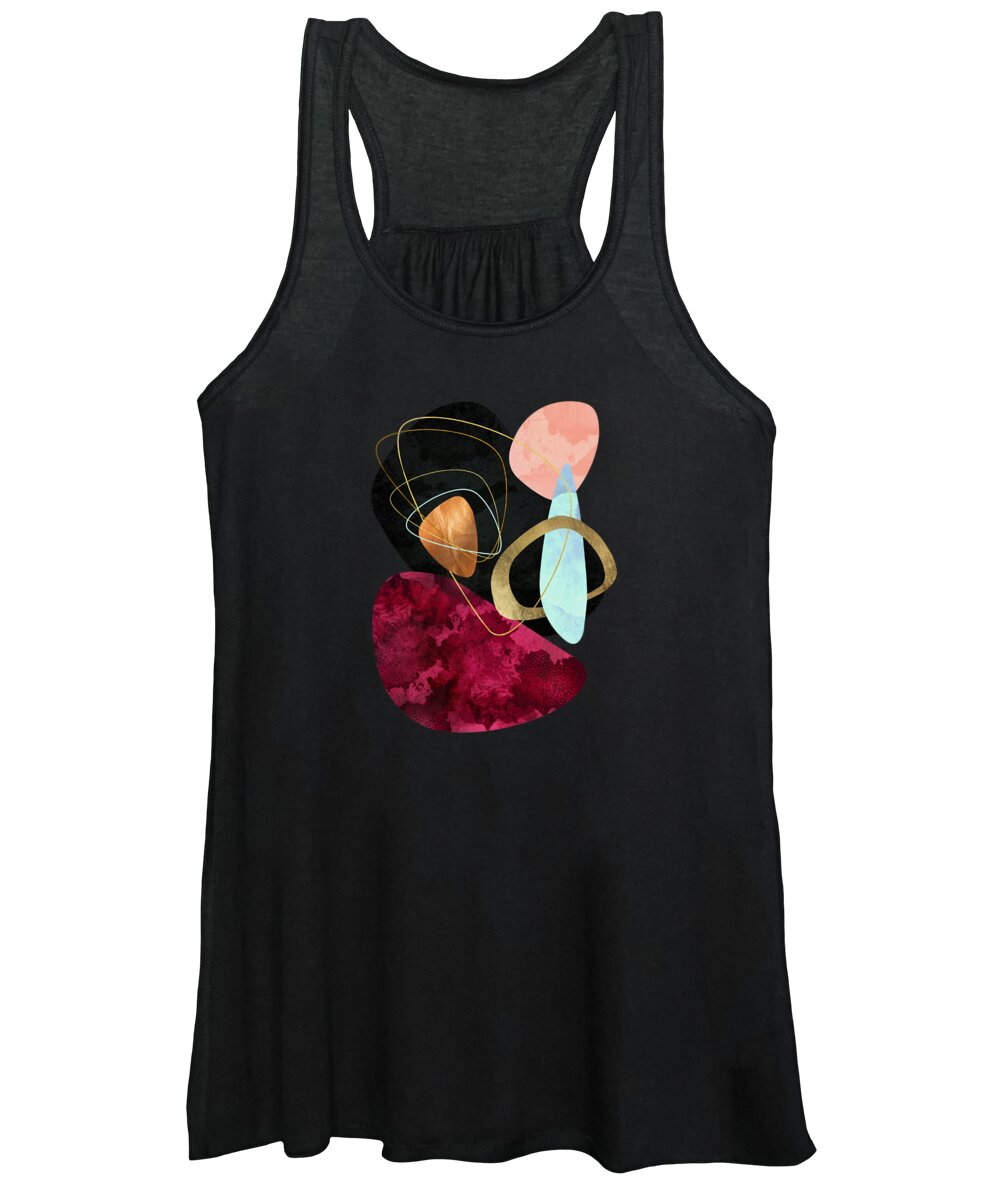 Digital Women's Tank Top featuring the digital art Abstract Pebbles II by Spacefrog Designs
