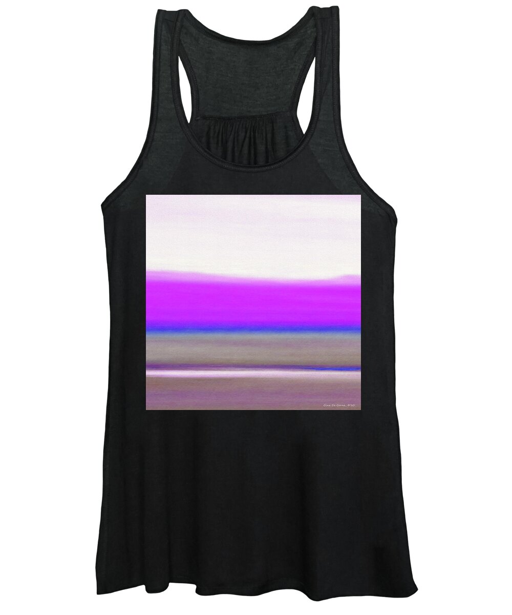 Brown Women's Tank Top featuring the painting Abstract Sunset 65 by Gina De Gorna