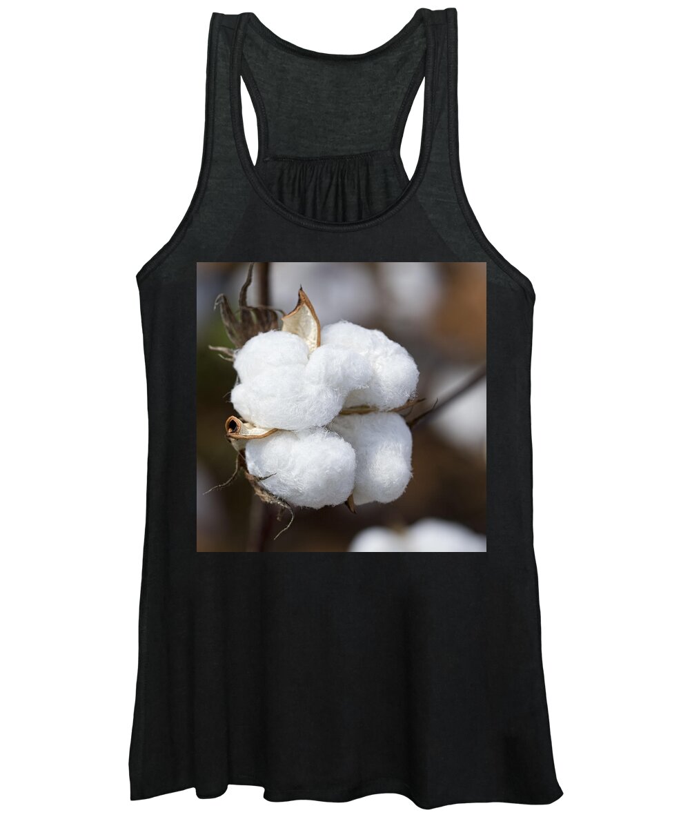Cotton Women's Tank Top featuring the photograph Alabama Cotton Boll by Kathy Clark