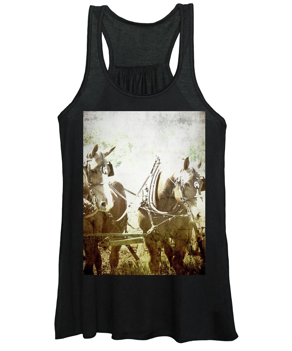 Horse Women's Tank Top featuring the photograph Almost Quitting Time by Char Szabo-Perricelli
