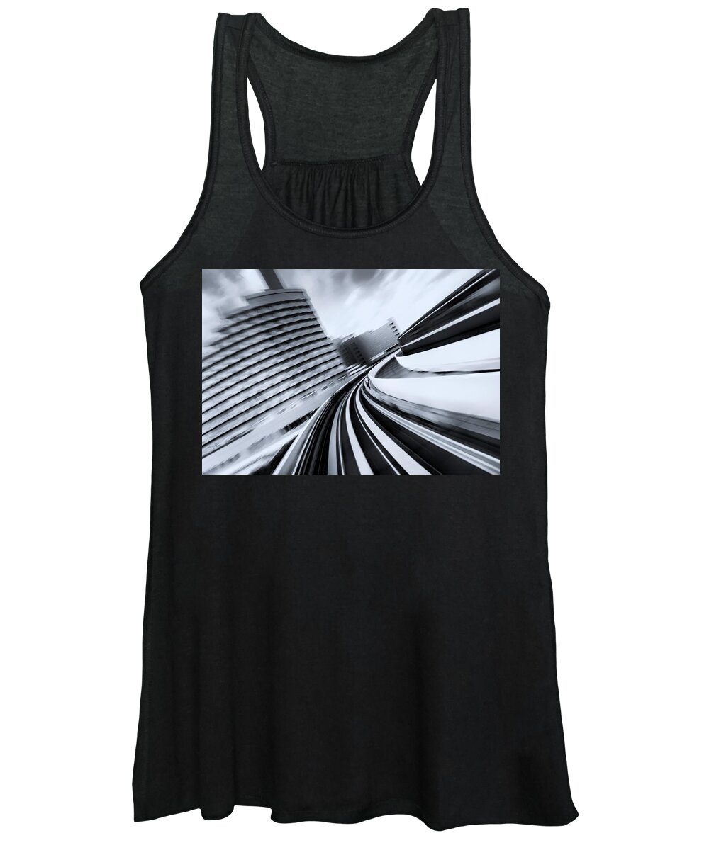 Black And White Women's Tank Top featuring the photograph Architecture in motion by Ponte Ryuurui
