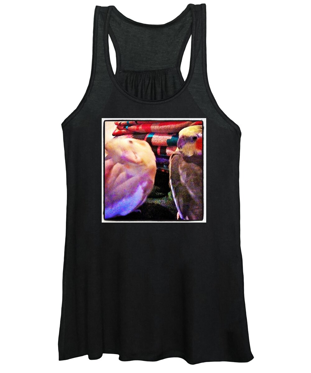 Aristotle And Simon Being Silly Women's Tank Top featuring the photograph Aristotle and Simon Being Silly by Anna Porter