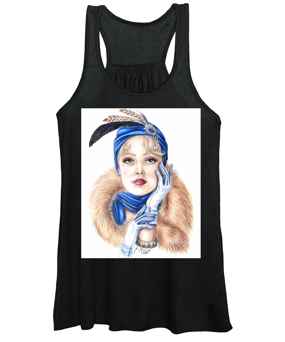 Head Shot Women's Tank Top featuring the drawing Aroura by Scarlett Royale