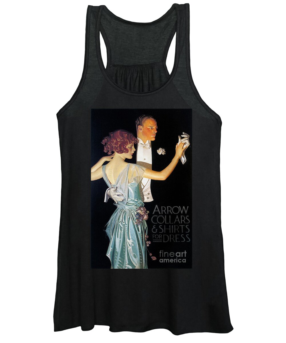 1923 Women's Tank Top featuring the drawing Arrow Shirt Collar Ad, 1923 by Granger