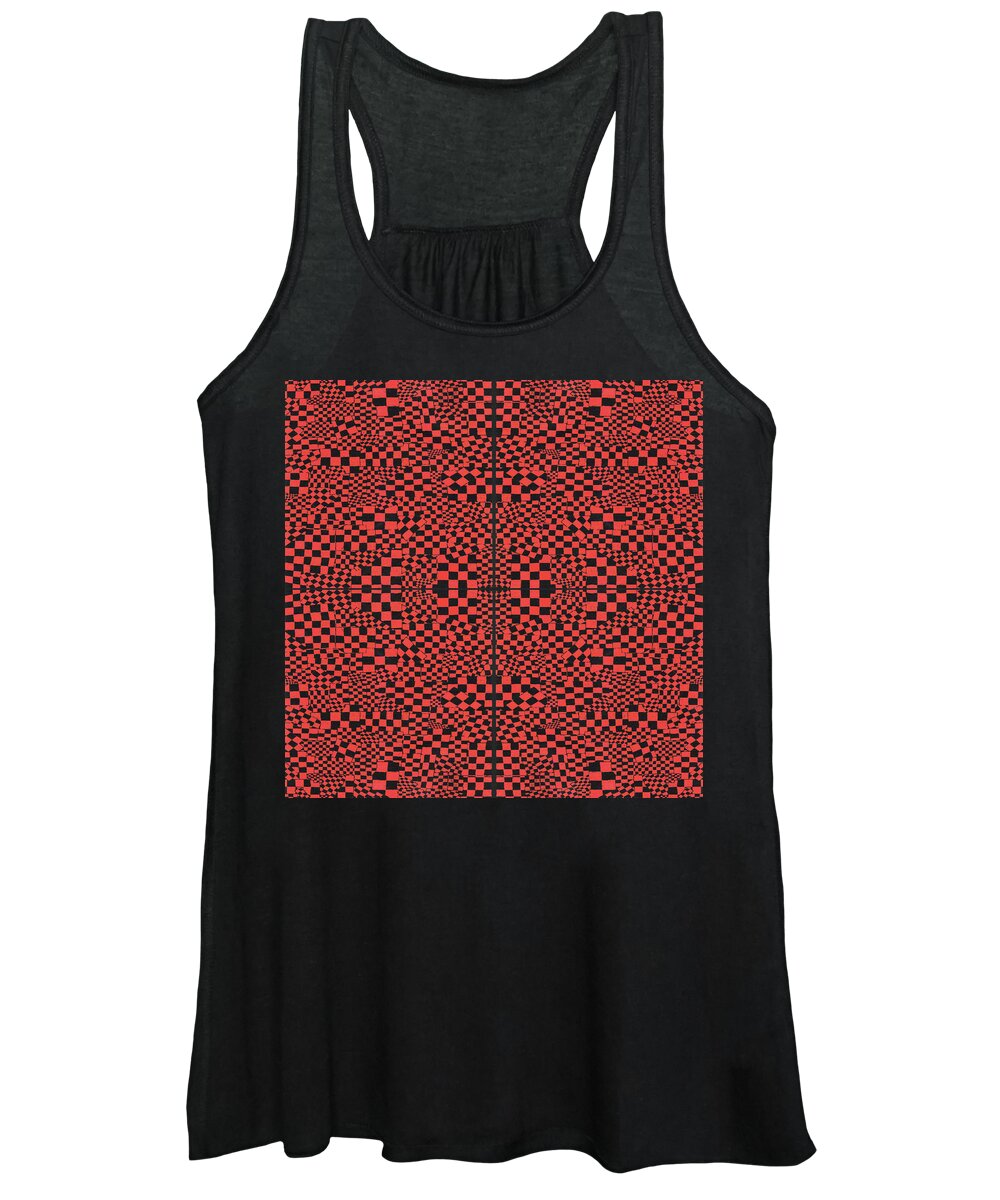 Urban Women's Tank Top featuring the digital art 047 Checkerboard Game Style by Cheryl Turner