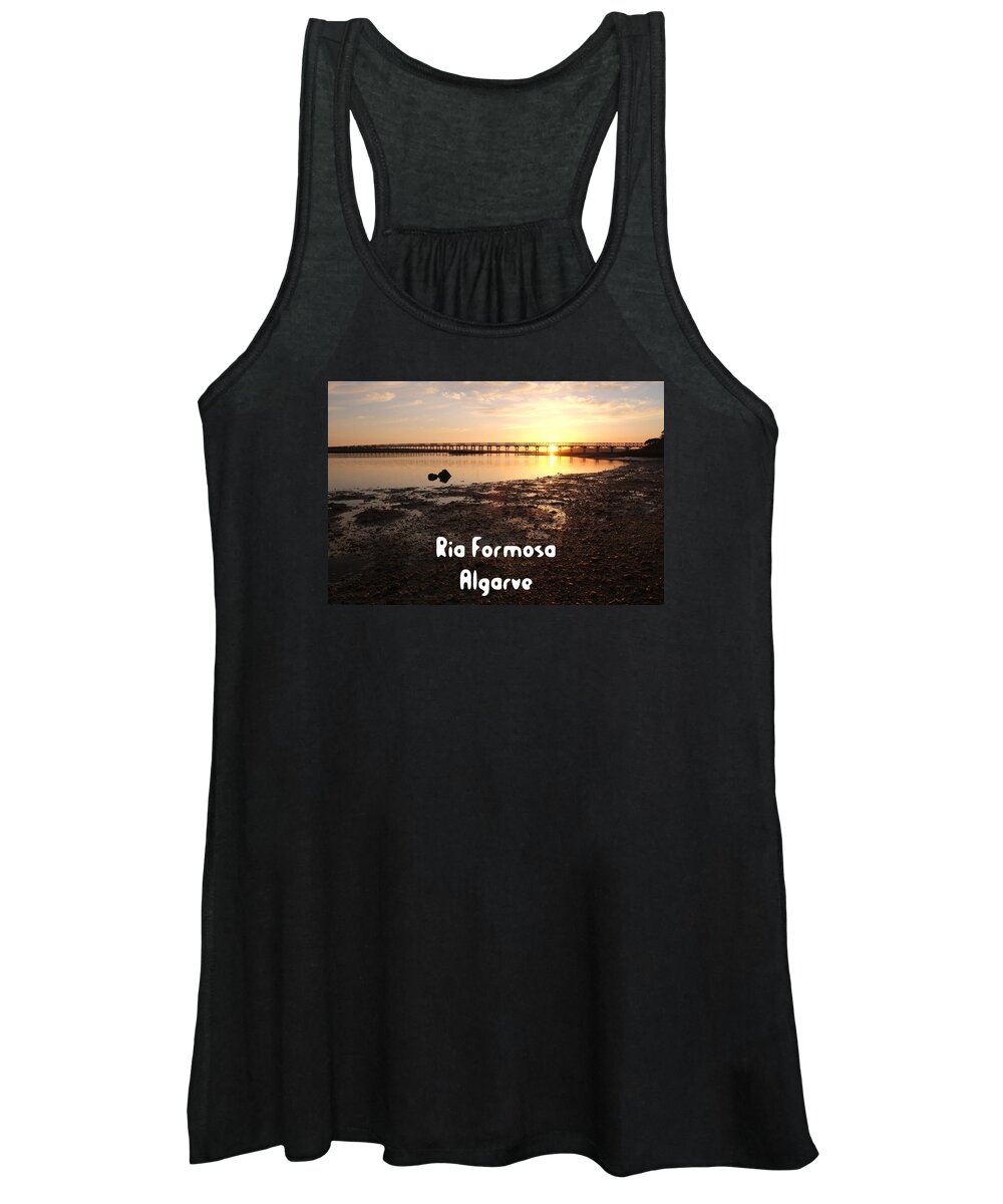 Sunset Women's Tank Top featuring the photograph Sunset and Wooden Bridge in Ludo by Angelo DeVal