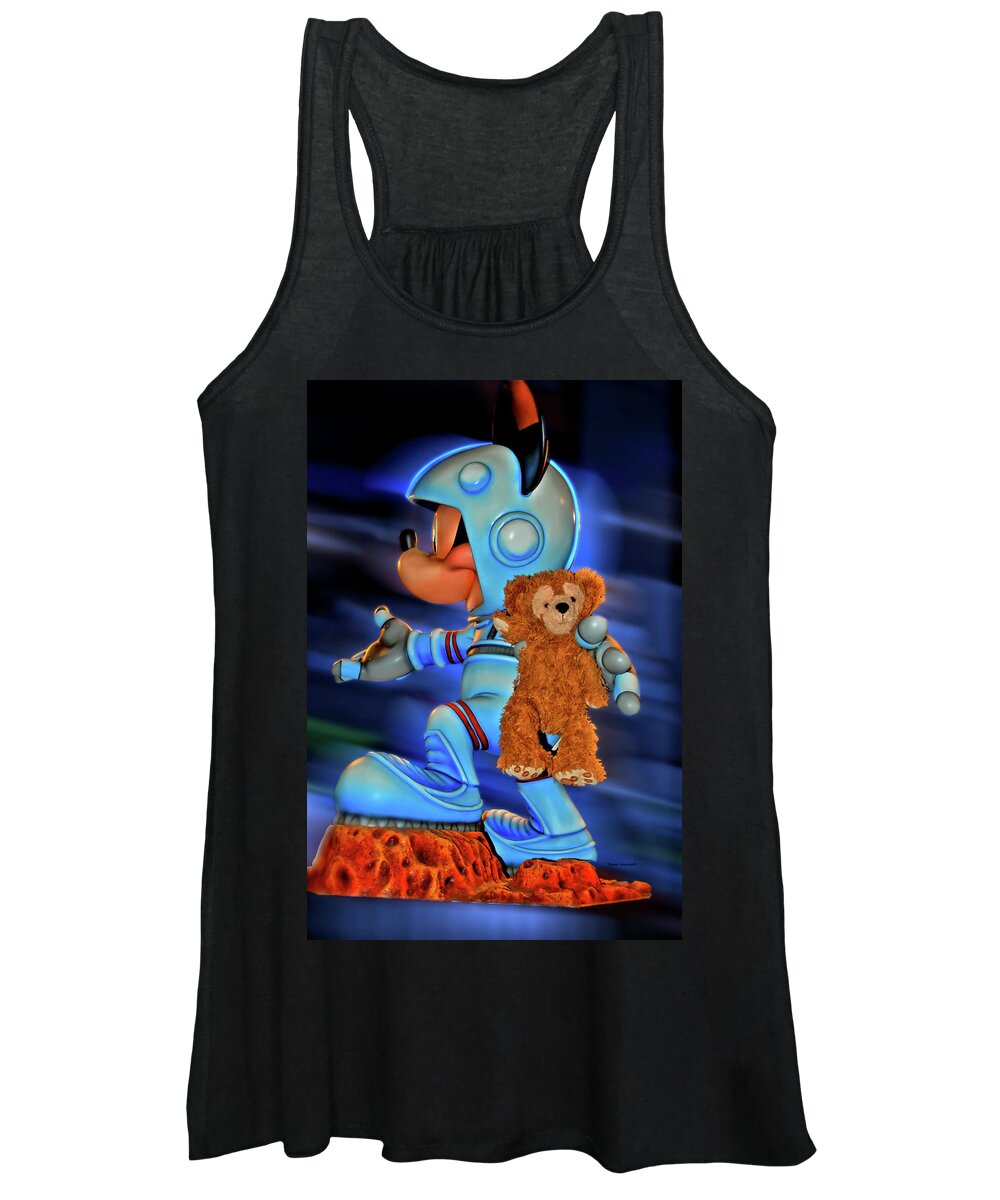 Fantasy Women's Tank Top featuring the photograph Astronaut Training Bear MP by Thomas Woolworth