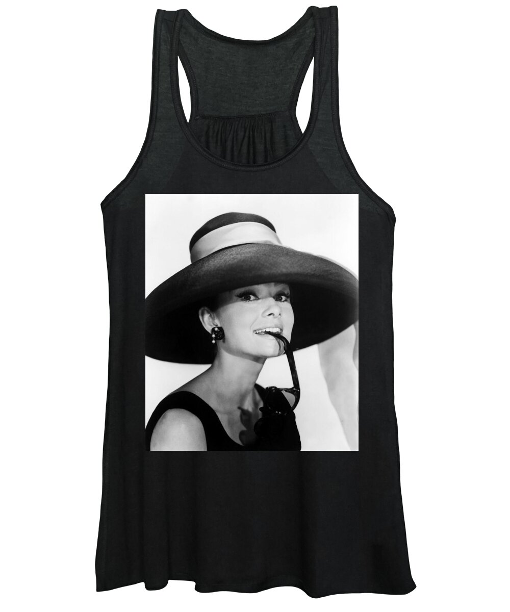 #audreyhapburn #audreyhapburart #audreyhapburncanvas #audreyhapburfashion #diva #audreyhapburnacessories Women's Tank Top featuring the photograph Audrey Hepburn by Tania Oliver