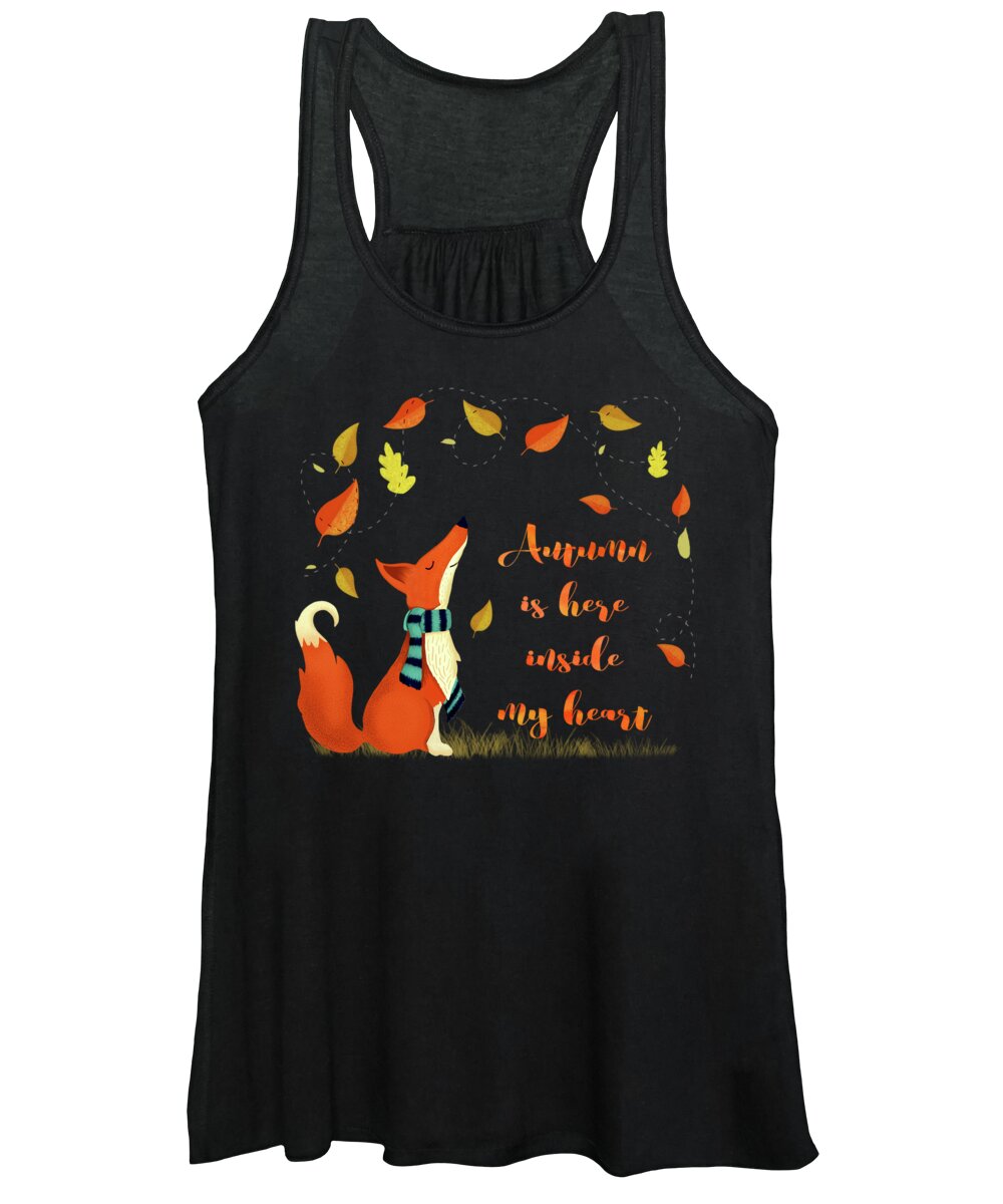 Autumn Women's Tank Top featuring the painting Autumn Is Here Inside My Heart by Little Bunny Sunshine
