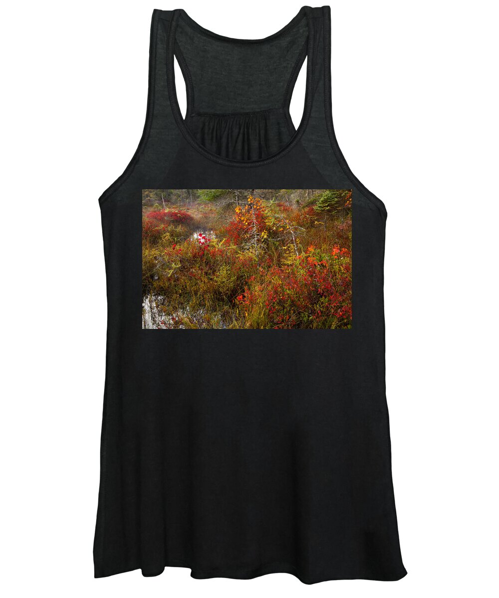 Blue Mountain-birch Cove Lakes Wilderness Women's Tank Top featuring the photograph Autumn Pond Barrens by Irwin Barrett
