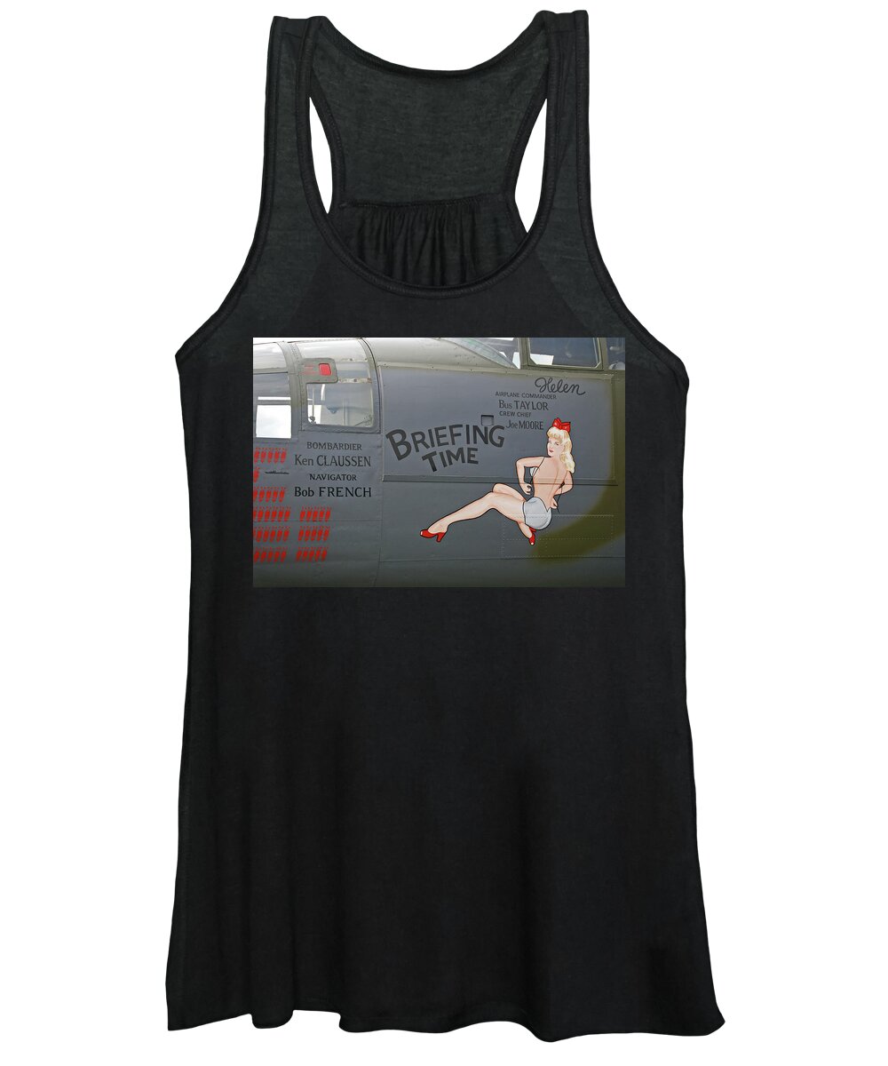 Airplane Women's Tank Top featuring the photograph B-25J Briefing Time by Guy Whiteley