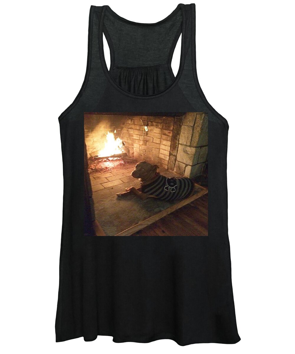 Pitbulls Women's Tank Top featuring the photograph #badass #fire #dontbullymybreed by Tara Cantore 