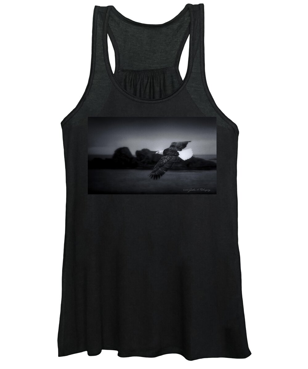 Bald Eagle Women's Tank Top featuring the photograph Bald Eagle in Flight by John A Rodriguez