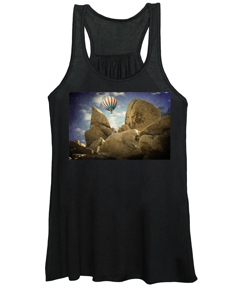 Boulders Women's Tank Top featuring the photograph Ballooning in Joshua Tree by Sandra Selle Rodriguez