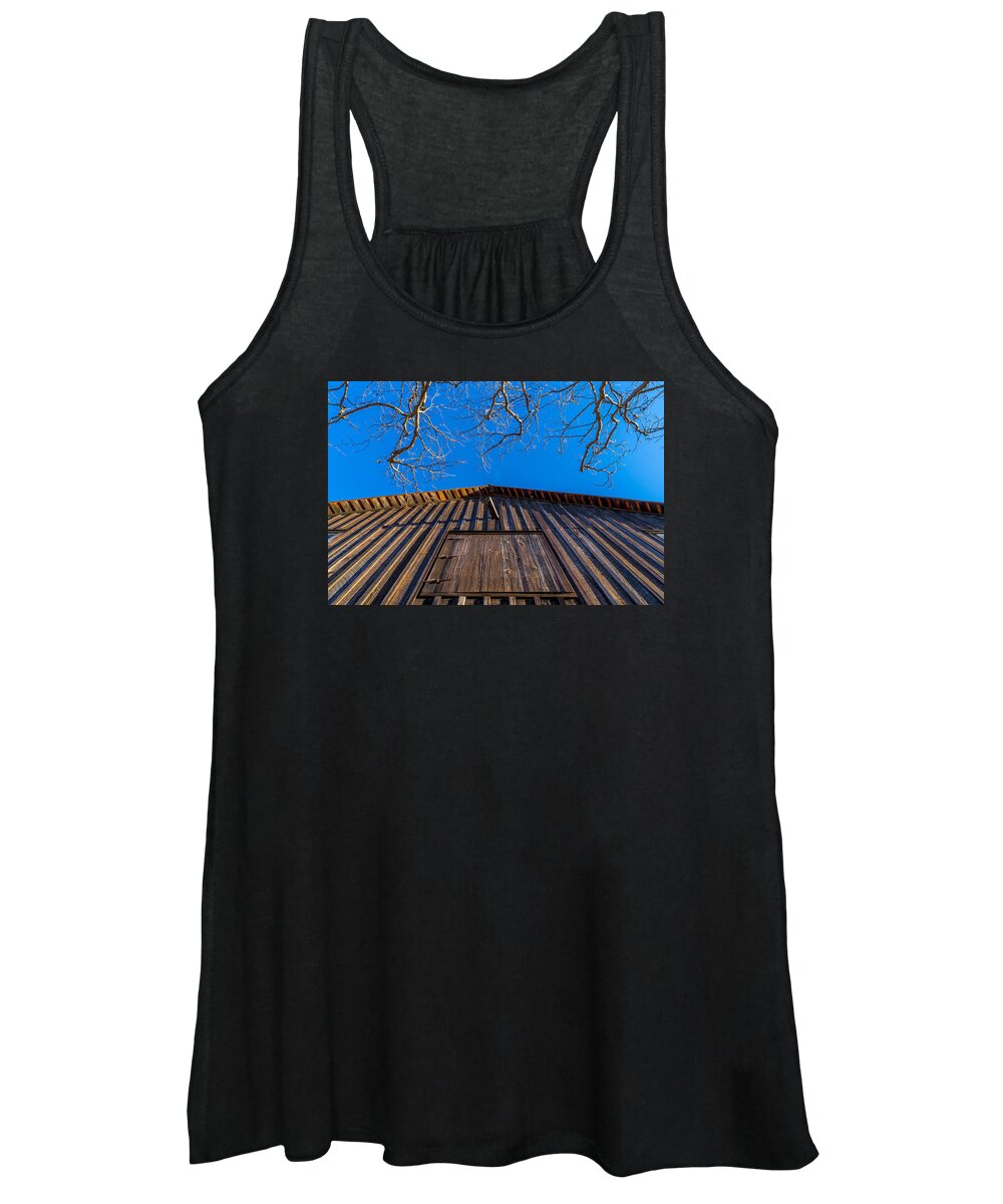 Barn Women's Tank Top featuring the photograph Barn and Trees by Derek Dean