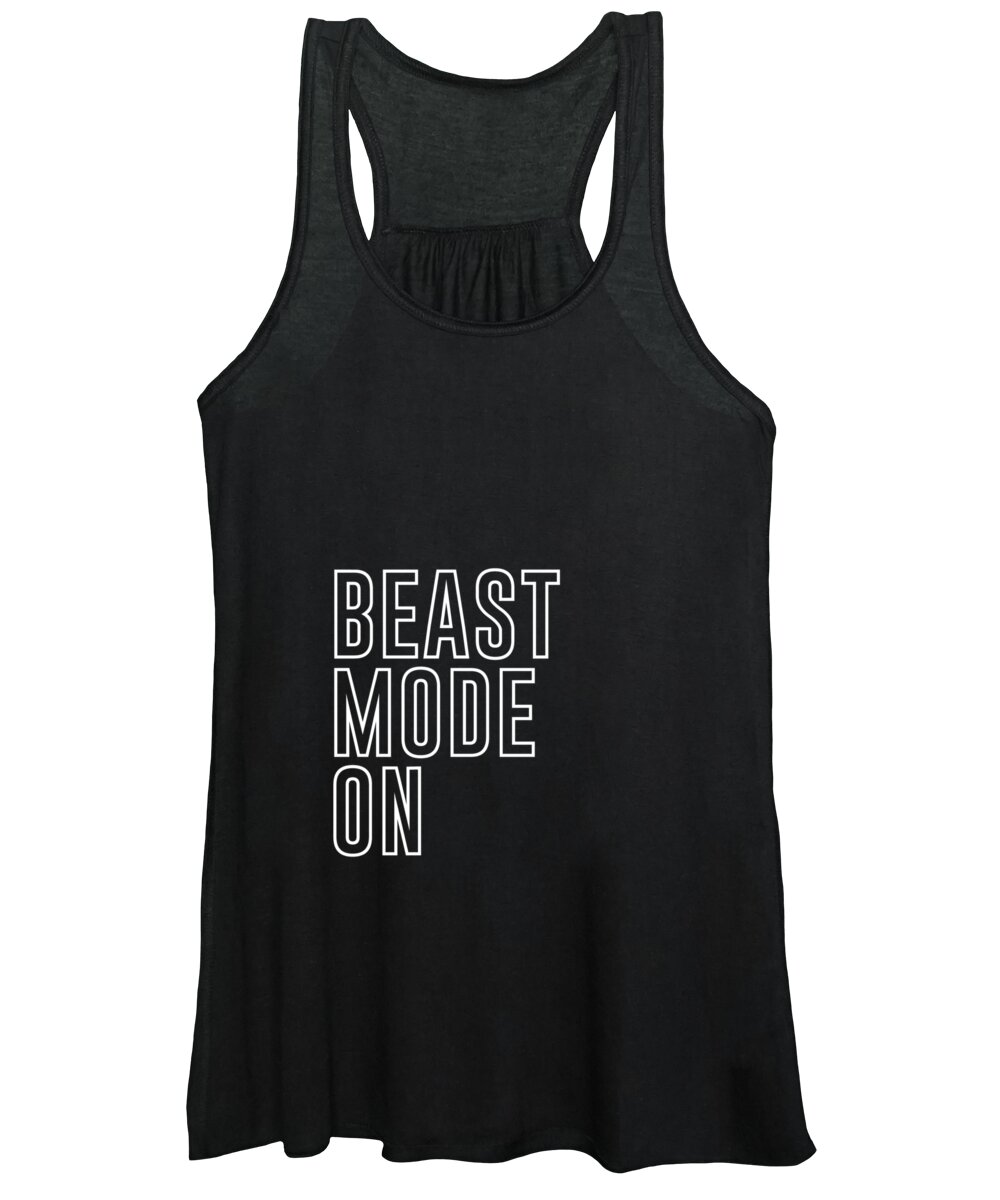 Beast Mode On Women's Tank Top featuring the mixed media Beast Mode On - Gym Quotes - Minimalist Print - Typography - Quote Poster by Studio Grafiikka