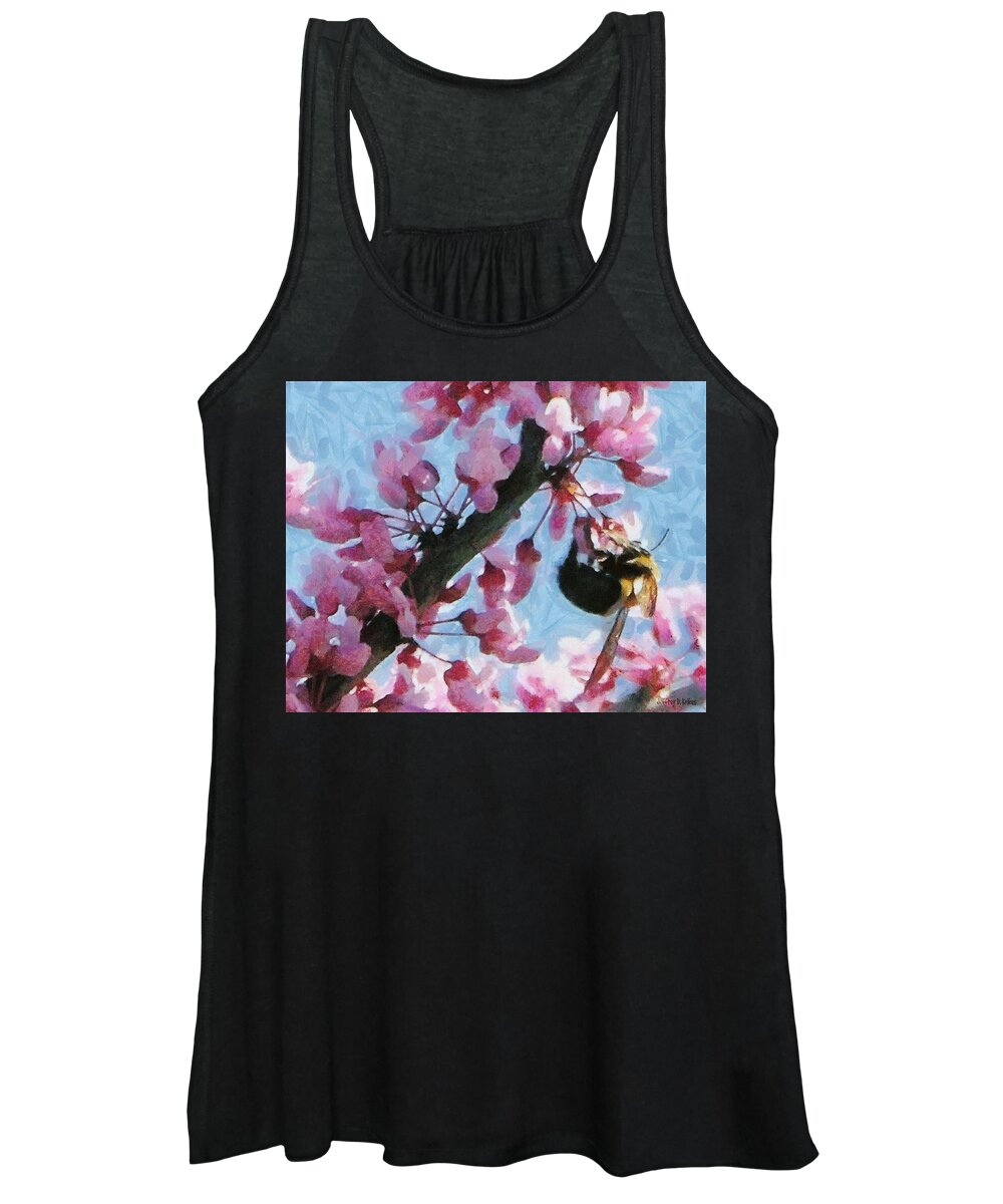 Bee Women's Tank Top featuring the painting Bee to the Blossom by Jeffrey Kolker