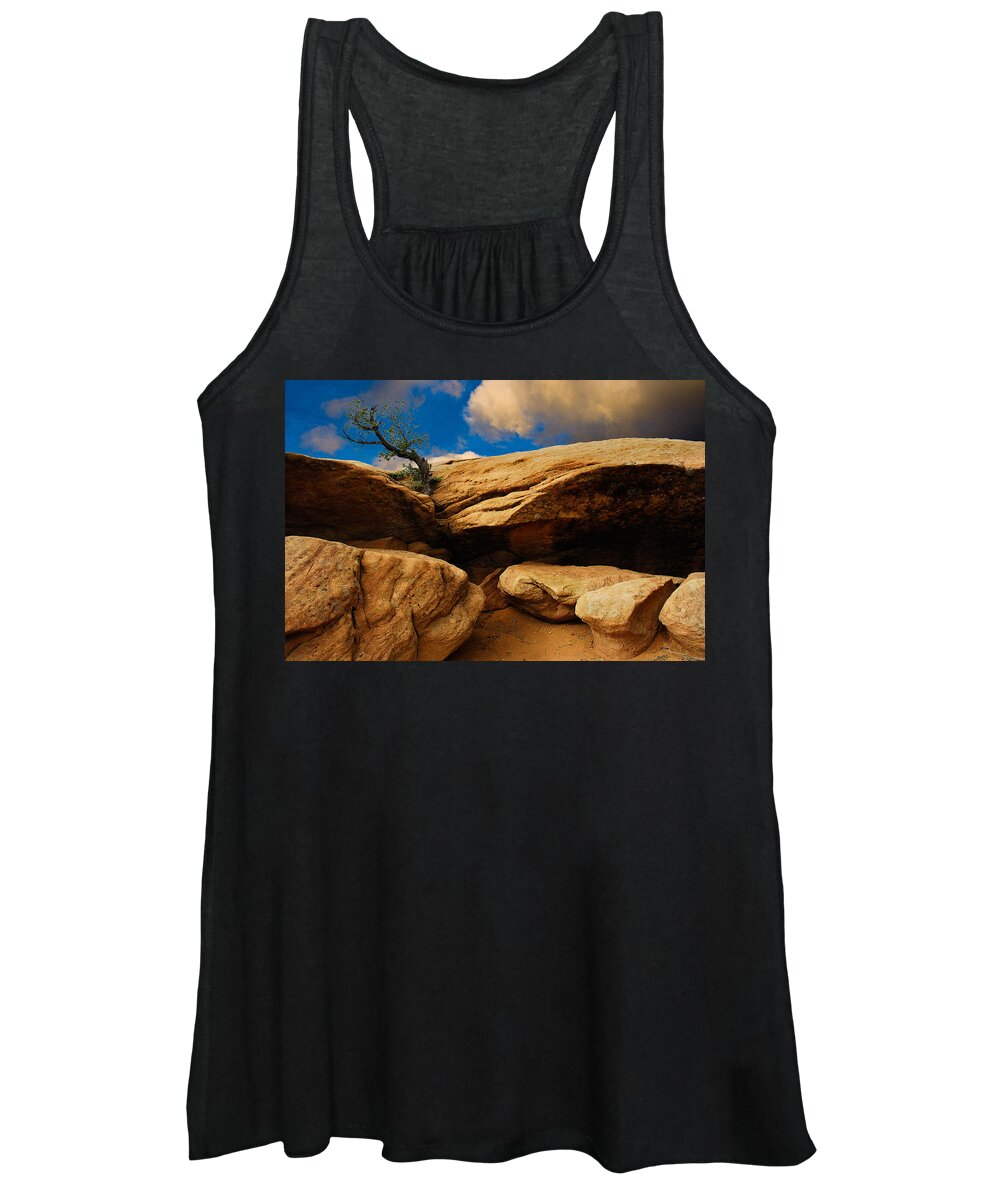 Harry Spitz Women's Tank Top featuring the photograph Between a Rock and a Hard Place by Harry Spitz