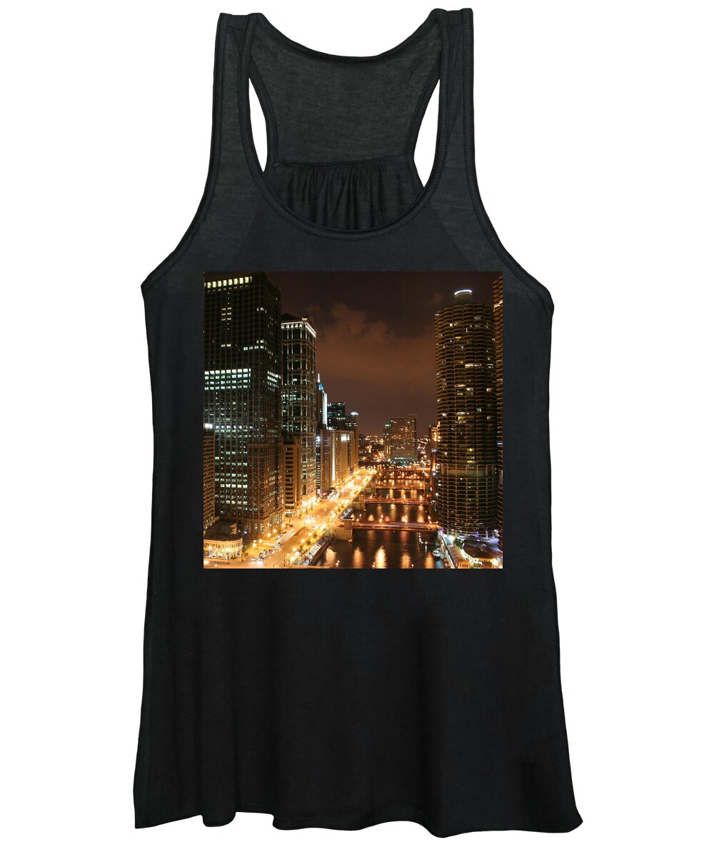 Cityscape Women's Tank Top featuring the photograph Big City Lights by Julie Lueders 