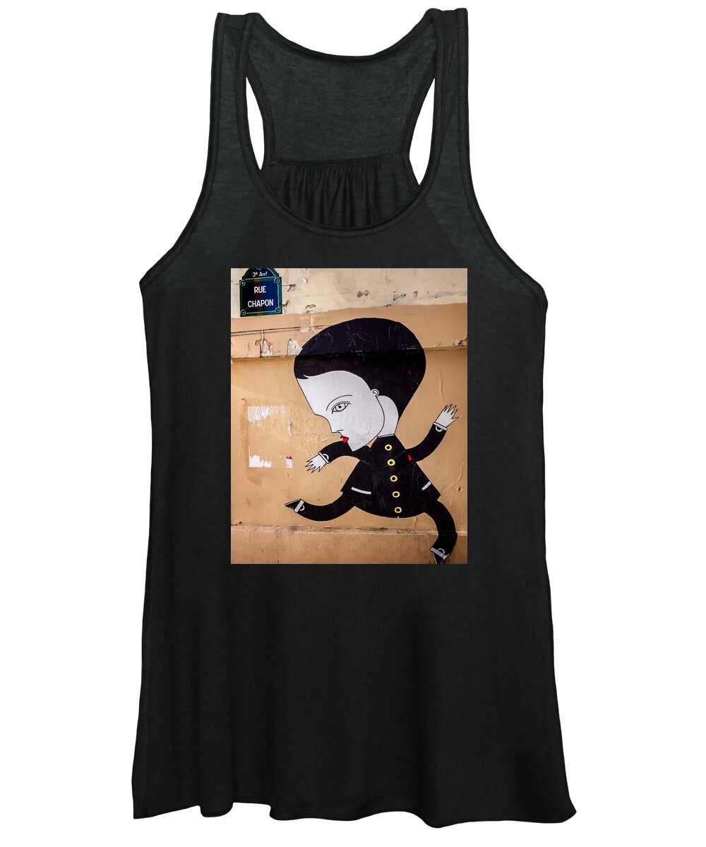 Paris Women's Tank Top featuring the photograph Big Head on Rue Chapon by Gary Karlsen